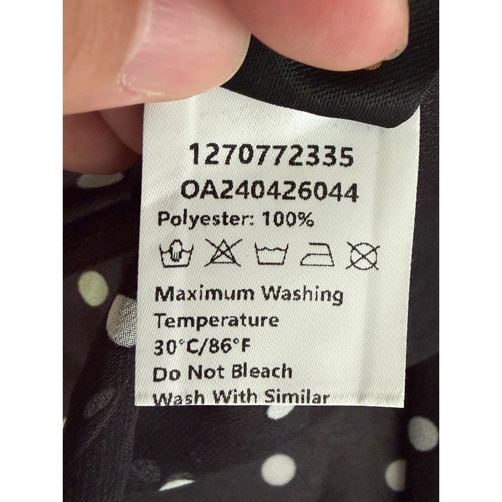 Commense Maxi Dress Women S Black Polka Dot Sheer Chiffon Beach Vacation Summer - Picture 10 of 13